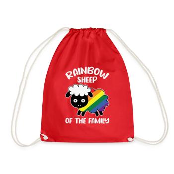 LGBT Rainbow Gay Heart Homosexuality - Drawstring Bag - red - Front