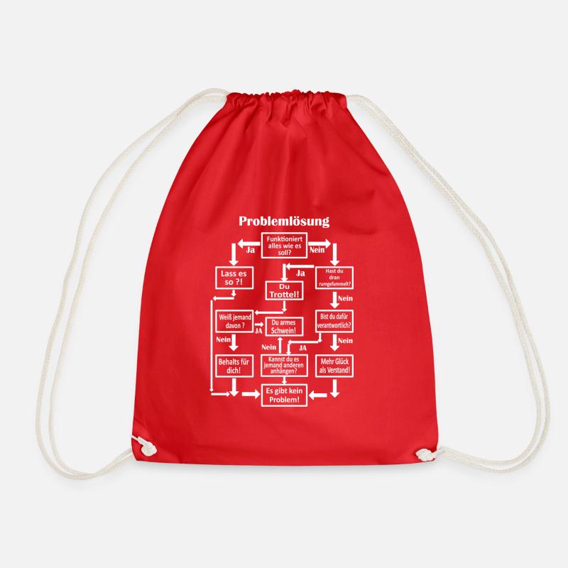 Problemlösung Männer Schema Diagramm Geschenk - Turnbeutel - Rot