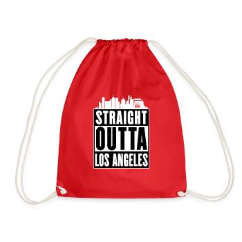 Straight Outta Los Angeles - Drawstring Bag - red - Front