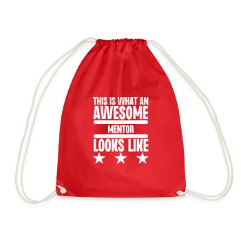 This is What an Awesome Mentor Looks Like - Drawstring Bag - red - Front