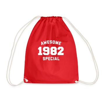 Funny Birthday Awesome Special 1982 - Drawstring Bag - red - Front