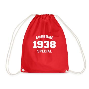 Funny Birthday Awesome Special 1938 - Drawstring Bag - red - Front