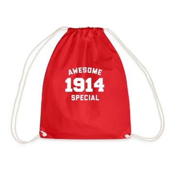 Lustiger Geburtstag Awesome Special 1914 - Turnbeutel - Rot - Vorne