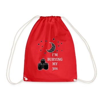I'm Burying My 30s Funny Gothic Aesthetic Party Th - Drawstring Bag - red - Front