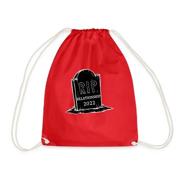 RIP To My Relationship 2022 Funny Gothic Aesthetic - Drawstring Bag - red - Front