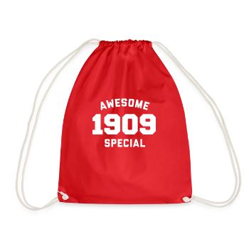 Lustiger Geburtstag Awesome Special 1909 - Turnbeutel - Rot - Vorne
