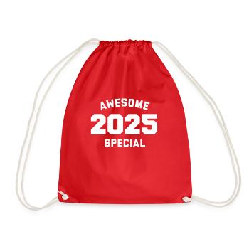Funny Birthday Awesome Special 2025 - Drawstring Bag - red - Front
