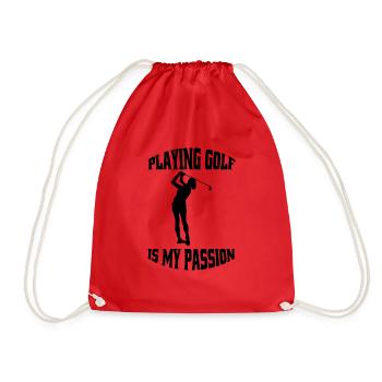 Golf Golf Club Saying Golf Ball Golfer - Drawstring Bag - red - Front