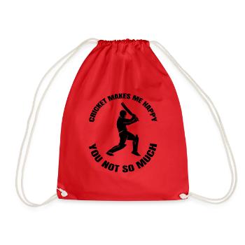Cricket Team Cricket Gift Saying Cricket Fan - Drawstring Bag - red - Front