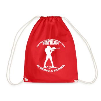 Biathlon Père Sports d’Hiver Cadeau Papa Biathlète - Sac de sport léger - rouge - Devant