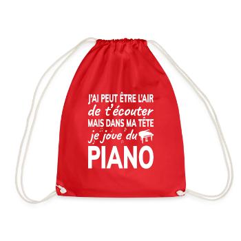 j ai l air de t écouter je joue du piano - Sac de sport léger - rouge - Devant