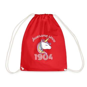 Funny Birthday Awesome seit 1904 - Turnbeutel - Rot - Vorne