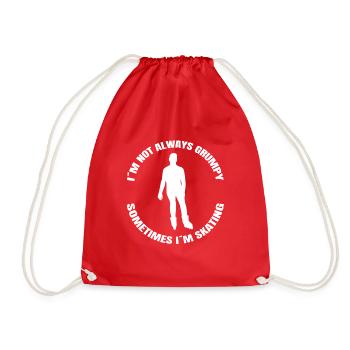 Roller skate inline skating gift inline skater - Drawstring Bag - red - Front