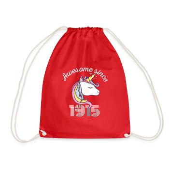 Funny Birthday Awesome seit 1915 - Turnbeutel - Rot - Vorne