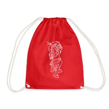 Huehueteotl Aztec God Xiuhtecuhtli Aztec - Drawstring Bag - red - Front