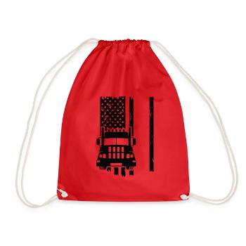 USA Truck - Drawstring Bag - red - Front