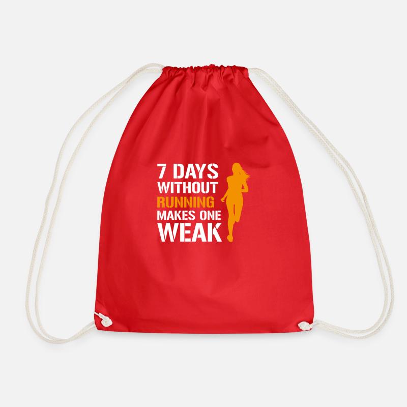7 Days Without Running Makes One Weak, Läuferin - Turnbeutel - Rot