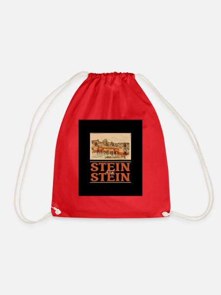 Stein auf Stein - Bausteine - Brücke - Turnbeutel - Rot
