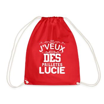 Cadeau femme J'veux des pailletes Lucie - Sac de sport léger - rouge - Devant