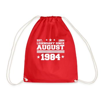 38th birthday August born 1984 Gift idea - Drawstring Bag - red - Front