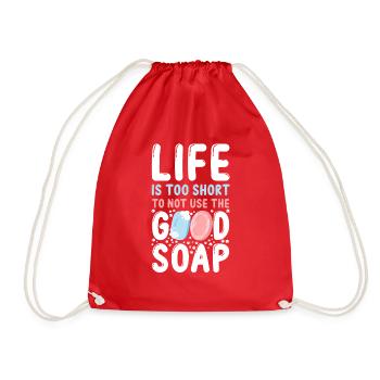 Soap Making Crafting Life Is Too - Turnbeutel - Rot - Vorne