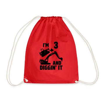 J’ai 3 ans et Diggin' It - Sac de sport léger - rouge - Devant