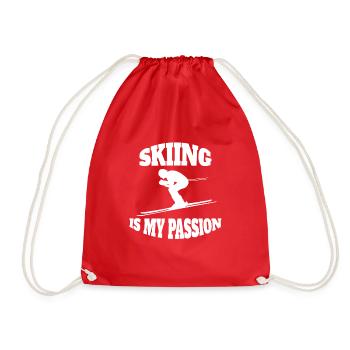 Cross-country skiing Winter sports Skier Skier Skiing Skiing - Drawstring Bag - red - Front