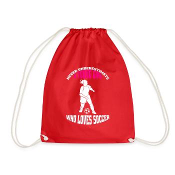 Football Coach Football Girl Football Player Woman - Drawstring Bag - red - Front