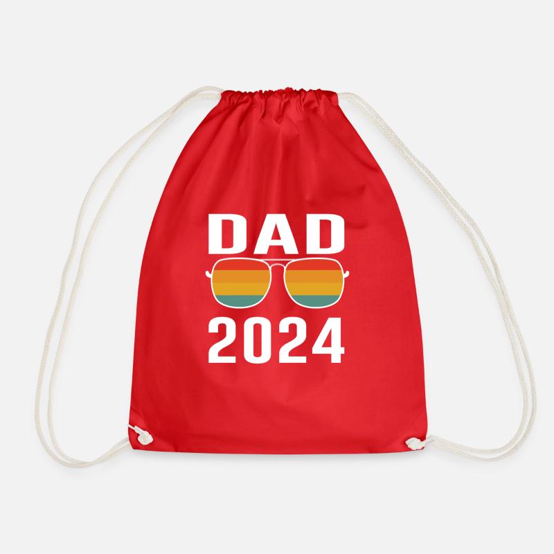 Dad 2024 Vater Papa Geschenk retro - Turnbeutel - Rot
