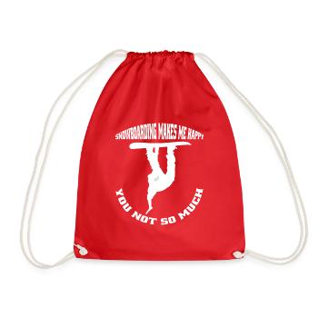 Winter Sports Snowboard Saying Snowboarder - Drawstring Bag - red - Front