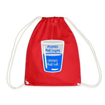 Le verre optimiste est à moitié plein de verre pessimiste est Hal - Sac de sport léger - rouge - Devant