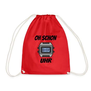 OH SCHON BIER UHR - Turnbeutel - Rot - Vorne