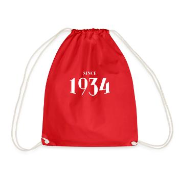 Funny Birthday Since 1934 - Drawstring Bag - red - Front