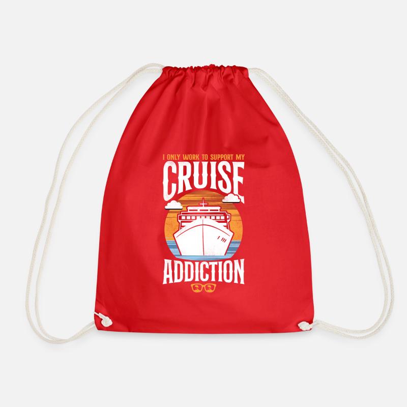 Cruise Ship Vacation I Only Work - Turnbeutel - Rot
