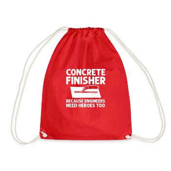 Because Engineers Need Heroes Too, Concrete Refiner - Drawstring Bag - red - Front