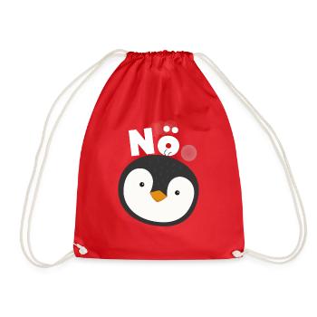 Nö pinguin süß süßer pingu - Turnbeutel - Rot - Vorne