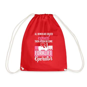 Certified Forklift Truck Operator - Drawstring Bag - red - Front