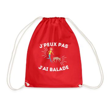 t-shirt humour chien je peux pas j'ai balade - Sac de sport léger - rouge - Devant