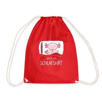 Offizielles Schlafshirt Axolotl - Turnbeutel - Rot - Vorne