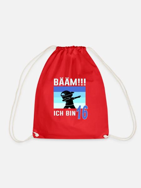 16. Geburtstag 16 Jahre Bääm Sechzehn Geschenk - Turnbeutel - Rot