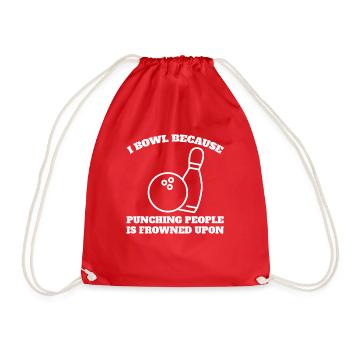 Bowlen Kegel Geschenk Bowlingkugel Kegeln Bowler - Turnbeutel - Rot - Vorne