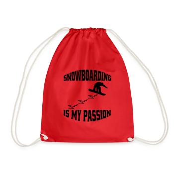 Snowboard slogan winter sports snowboarders - Drawstring Bag - red - Front