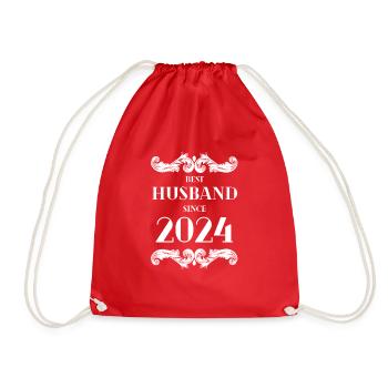 Bester Ehemann seit 2024 Hochzeitstag - Turnbeutel - Rot - Vorne
