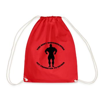 Bodybuilder Fitness Athlete Muscle Strength Training - Drawstring Bag - red - Front