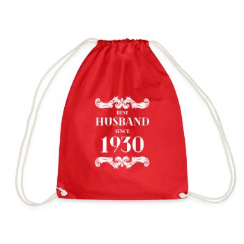Best Husband Since 1930 Wedding Anniversary - Drawstring Bag - red - Front