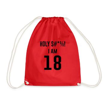 18th Birthday Gift Humor - Drawstring Bag - red - Front