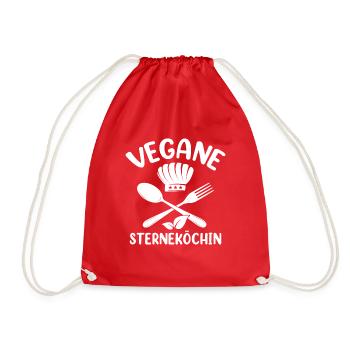 Vegane Sterneköchin - Turnbeutel - Rot - Vorne