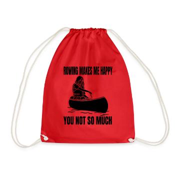 Rower Rowing funny rower saying rowing club - Drawstring Bag - red - Front
