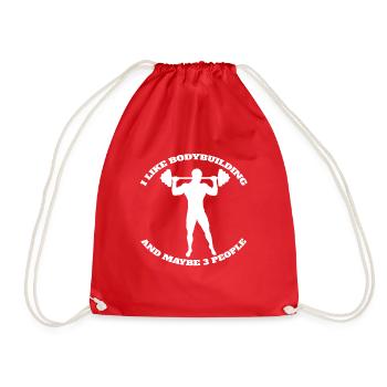 Strength Training Fitness Muscle Bodybuilder Athletes - Drawstring Bag - red - Front