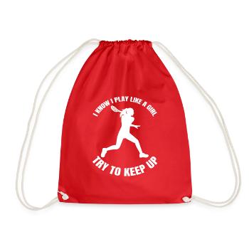 Tennis Girls Tennis Club Woman Tennis Player - Drawstring Bag - red - Front